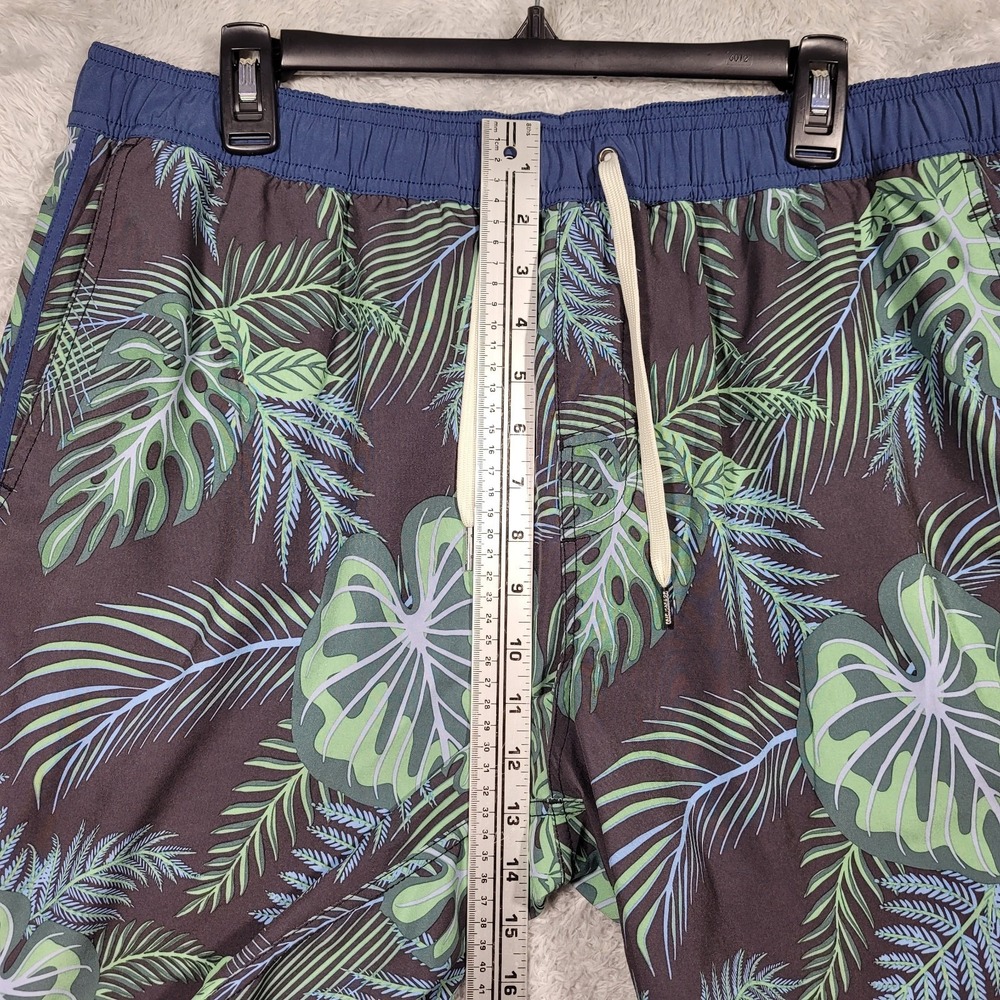 Fair‎ Harbor Swim Shorts Mens 2XL Green Tropical Elastic Waist Lined Drawstring - Picture 3 of 8
